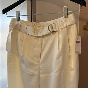 Anthropologie Cream Belted Women's Trousers